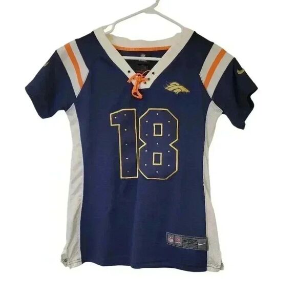 NFL Denver Broncos Eli Manning Women's Navy & Orange Jersey - Picture 7 of 9